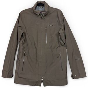 Patagonia GORE TEX Rain Jacket Mens XS Brown Full Zip Hiking Outdoor Waterproof